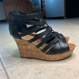 Cork espadrille wedges